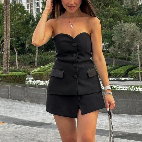 ZARA COMBINATION SATIN EFFECT BUSTIER TOP - Picture 12 of 16